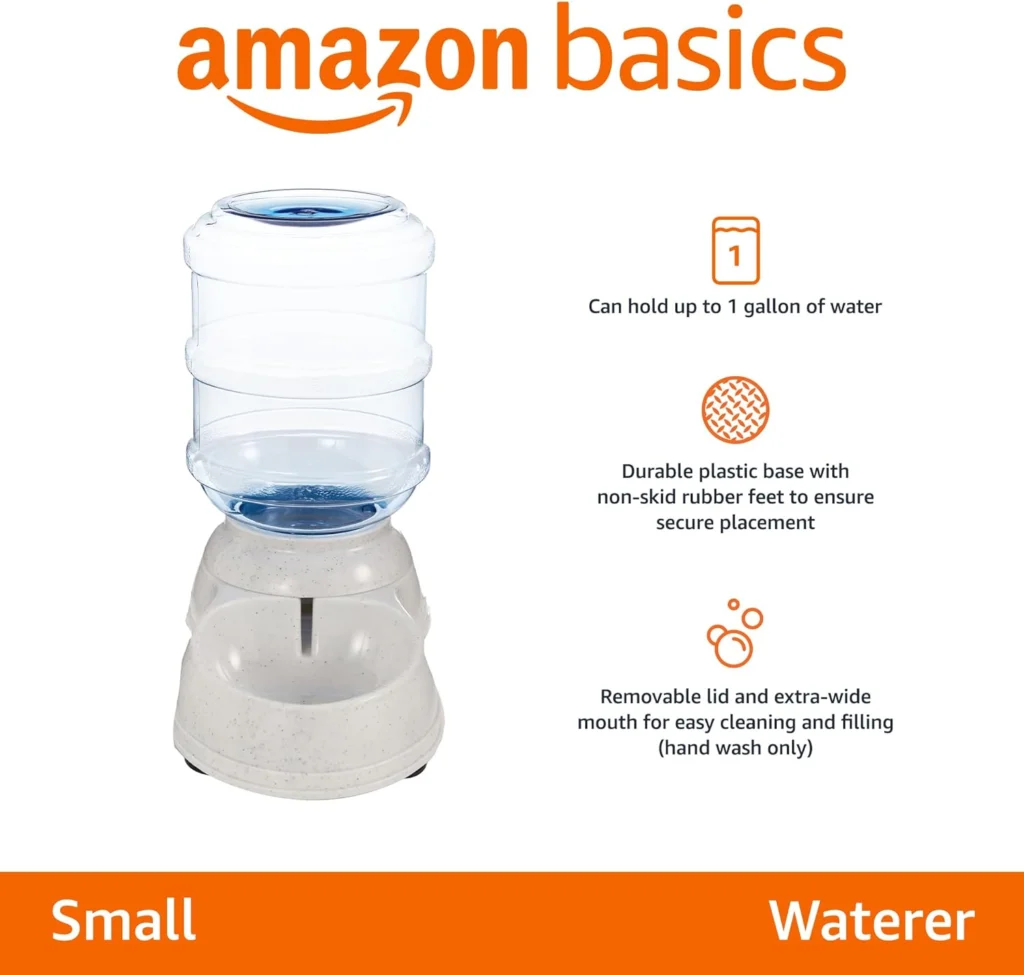 Amazon Basics Gravity Pet Food Feeder for Dogs and Cats, Small, 6-Pound Capacity, Gray Amazon Basics Gravity Pet Food Feeder for Dogs and Cats, Small, 6-Pound Capacity, Gray