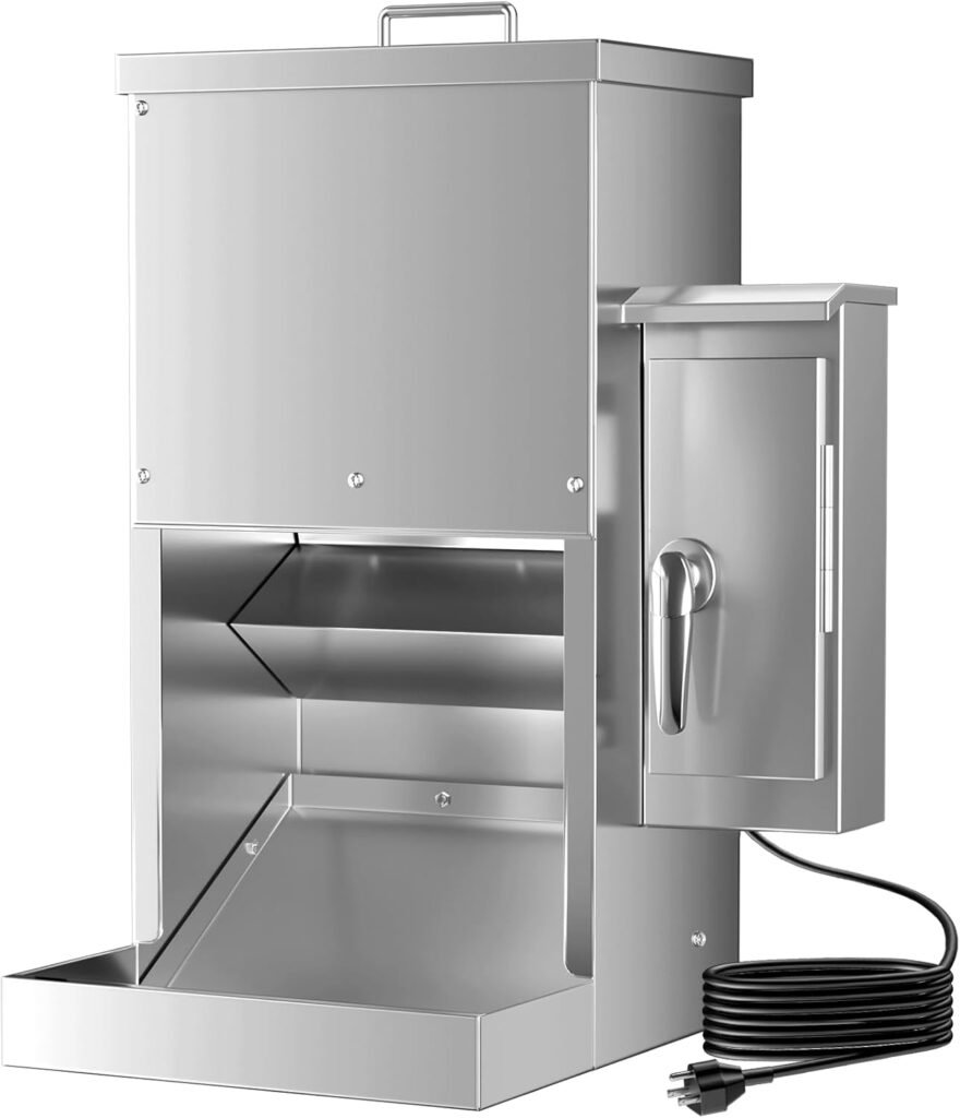 Dog Automatic Feeder for Large Pet, 16L Large Capacity Stainless Steel Dog Feeder with Timer, Wall-Mountable, Rodent-Proof, Extra-Large Tray for Large Pet