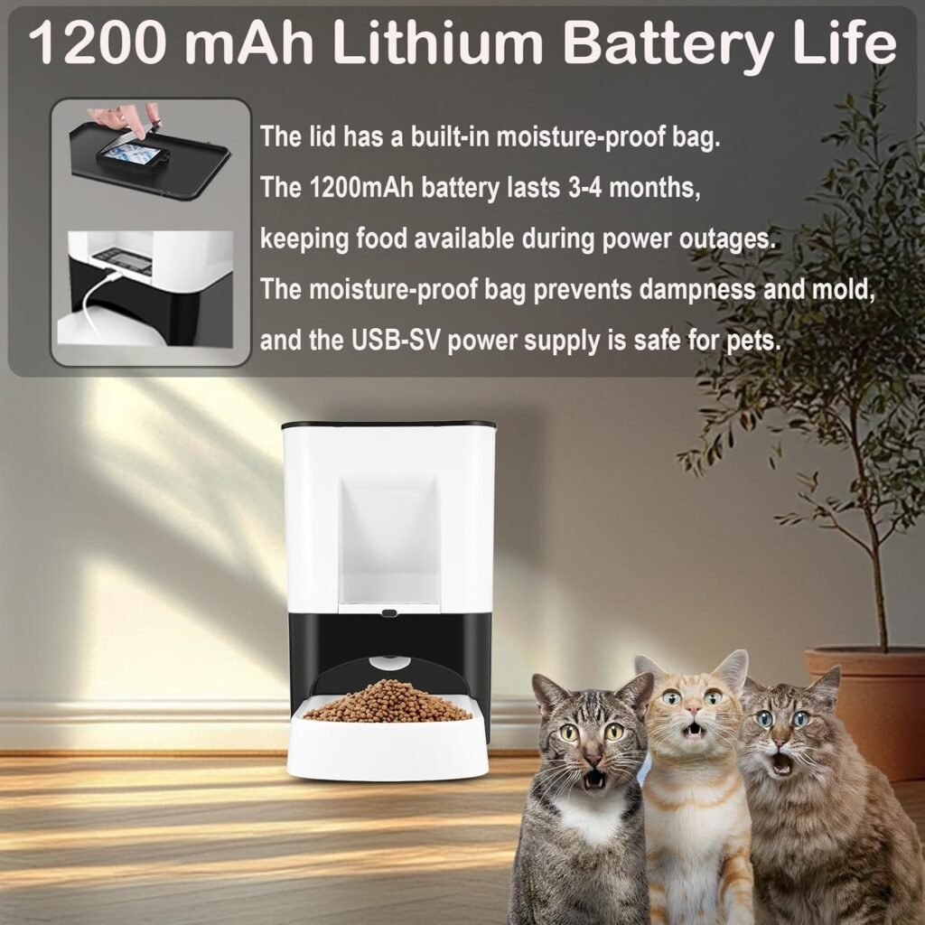 Large Automatic Dog Feeder - 14L Extra Large Breed Auto Dog Feeder, Timed Programmable Pet Food Dispenser, Portion Control Voice Recording