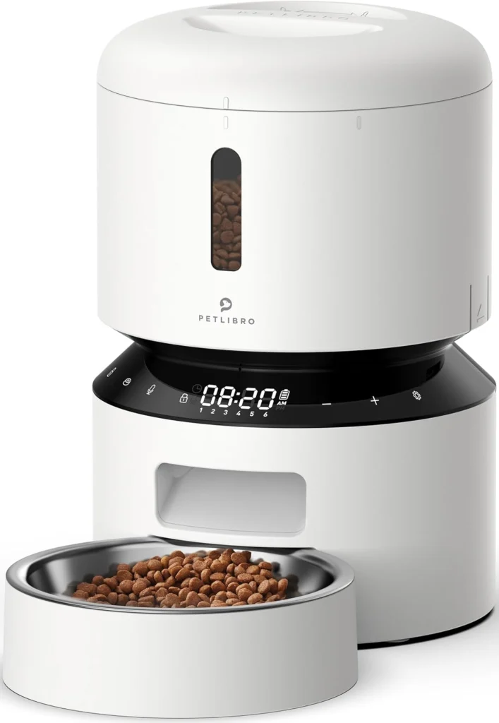 PETLIBRO Automatic Cat Feeder with Camera, 1080P HD Video with Night Vision, 5G WiFi Pet Feeder with 2-Way Audio, Low Food Blockage Sensor, Motion Sound Alerts for Cat Dog Single Tray PETLIBRO Automatic Cat Feeder with Camera, 1080P HD Video with Night Vision, 5G WiFi Pet Feeder with 2-Way Audio, Low Food Blockage Sensor, Motion Sound Alerts for Cat Dog Single Tray