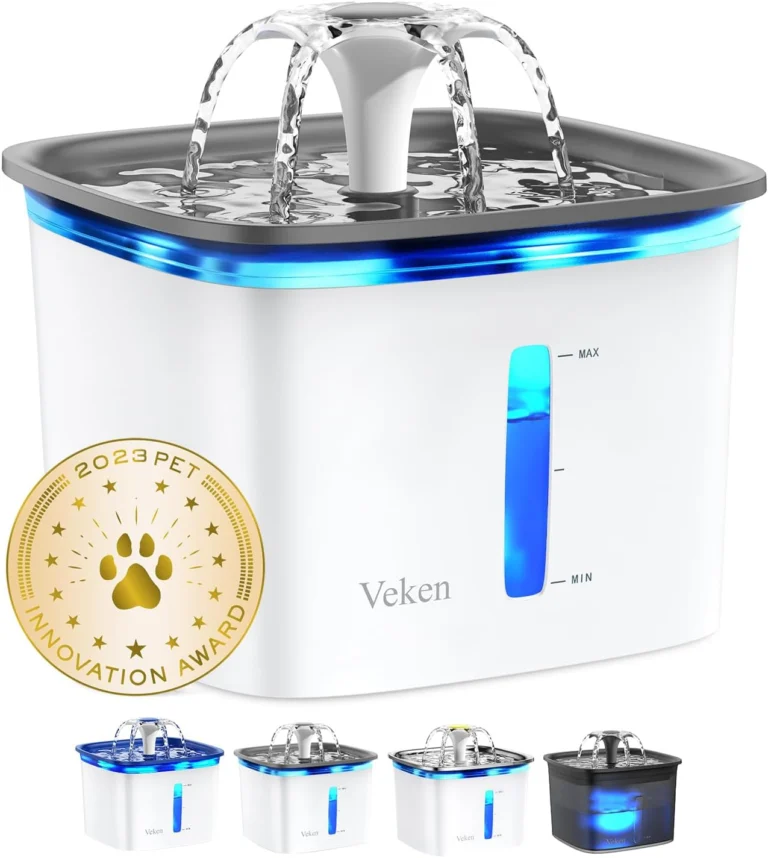 veken 95oz28l pet fountain automatic cat water fountain dog water dispenser with replacement filters for cats dogs multi 1
