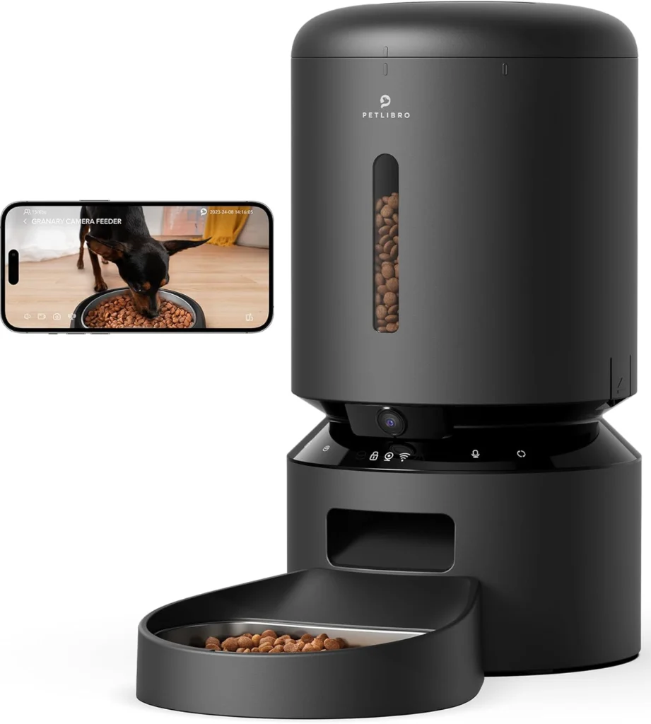 PETLIBRO Automatic Cat Feeder with Camera, 1080P HD Video with Night Vision, 5G WiFi Pet Feeder with 2-Way Audio, Low Food Blockage Sensor, Motion Sound Alerts for Cat Dog Single Tray PETLIBRO Automatic Cat Feeder with Camera, 1080P HD Video with Night Vision, 5G WiFi Pet Feeder with 2-Way Audio, Low Food Blockage Sensor, Motion Sound Alerts for Cat Dog Single Tray