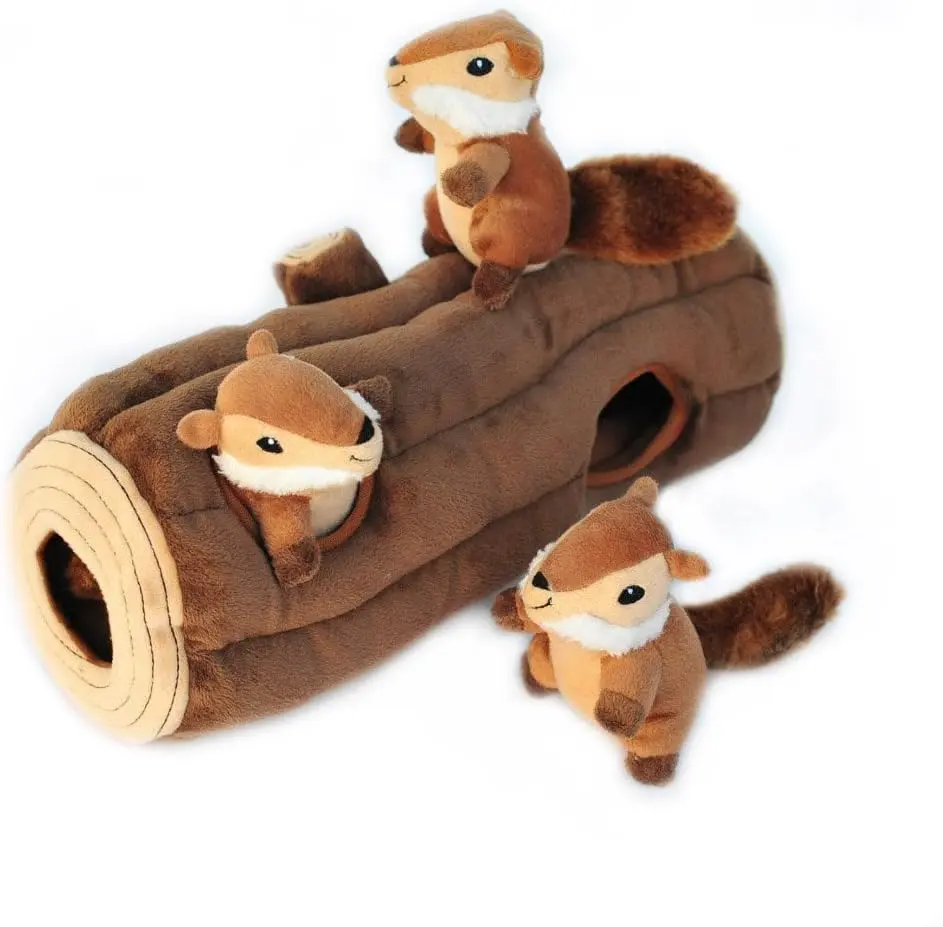 ZippyPaws Chipmunk Log Dog Toy
