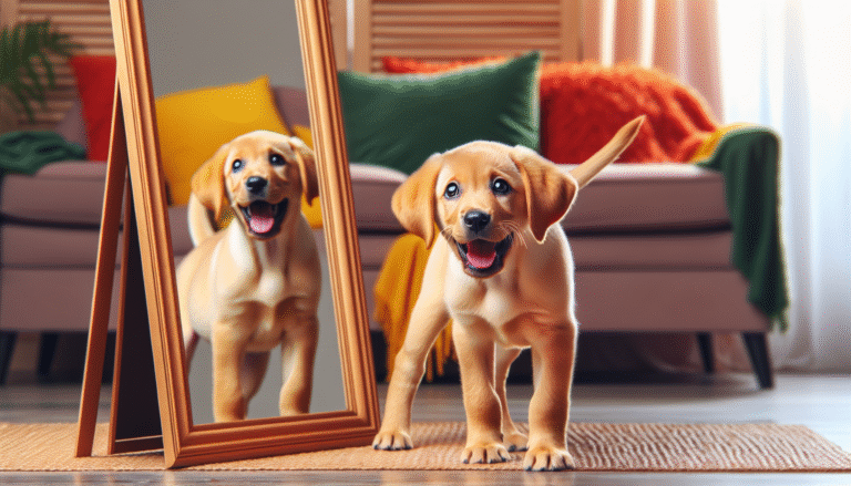 labrador puppy challenges his mirror reflection in adorable video