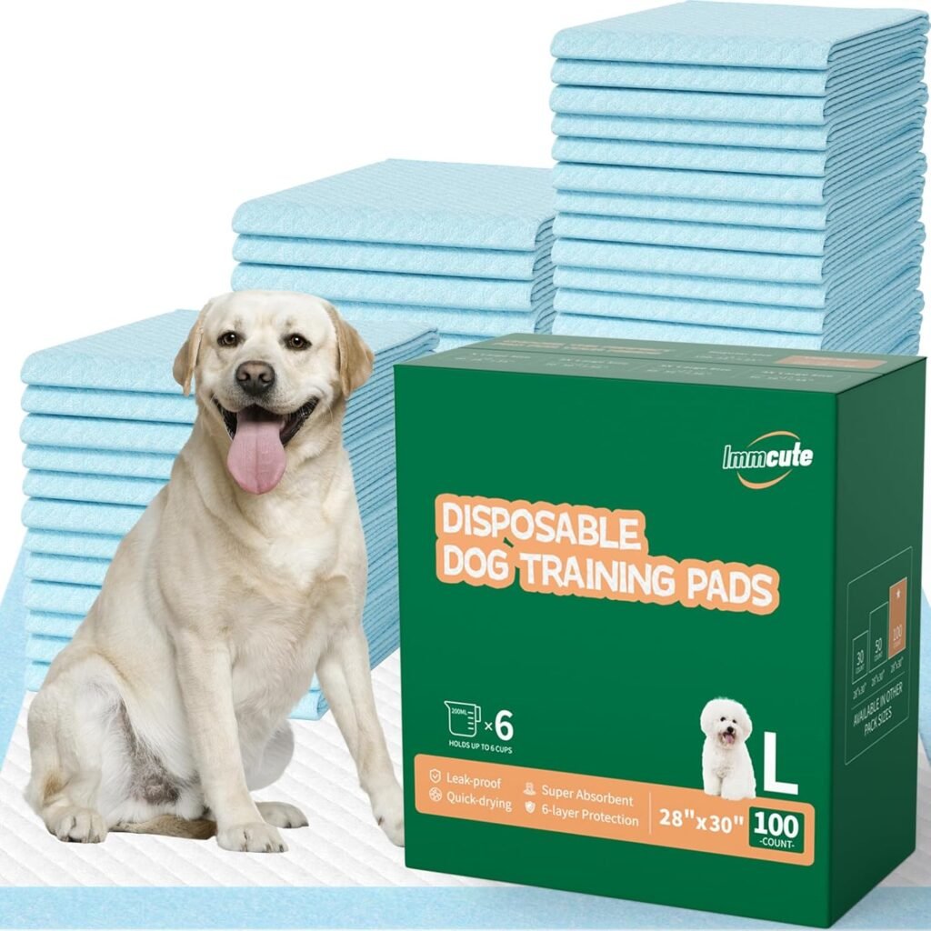 100 Count Large Dog  Cat Puppy Pee Pads - 28x30 Absorbent Potty Training Pads | Leakproof Quick-Dry Disposable Pet Pads for Puppies, Dogs  Cats | Indoor, Outdoor, Litter Box, Housebreaking Use