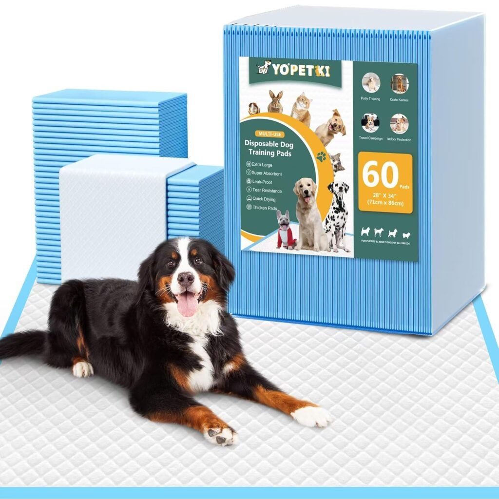 60 Count Extra Large Dog Pee Pads 28 x 34, Super Absorbent X-Large Puppy Pads Disposable Dogs Training Pads, Quick Drying Leak-Proof Dog Potty Pads for Doggies Puppies