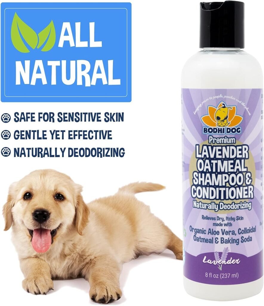 Bodhi Dog Organic Oatmeal Dog Shampoo  Conditioner - Hypoallergenic Formula - Naturally Deodorize Dogs, Cats  Pets - Moisturizes Dry, Itchy  Sensitive Skin - Made in USA (1 Gallon)