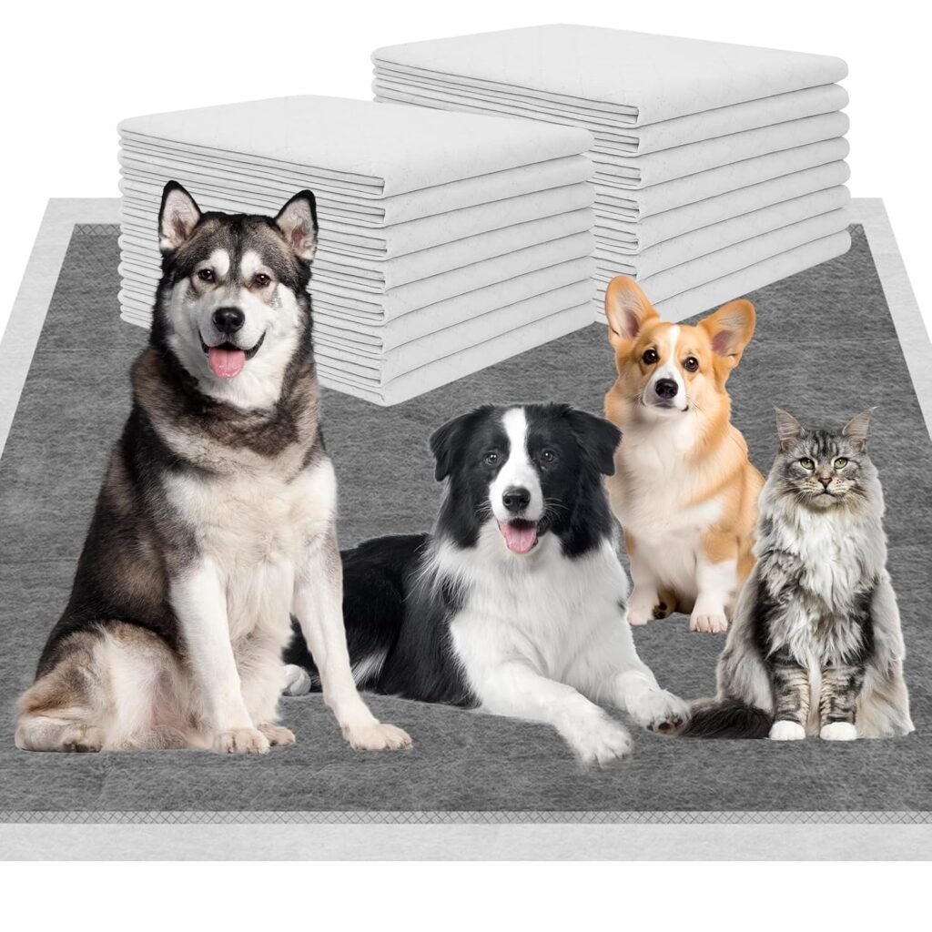 Charcoal Puppy Pads 36×51, Ultra-Large Carbon Pee Pads for Dogs, Odor-Control Puppy Pads, 6-Layer Dog Training Pads, Ultra-Absorbent  Quick-Dry Black Puppy Pads 40 Count