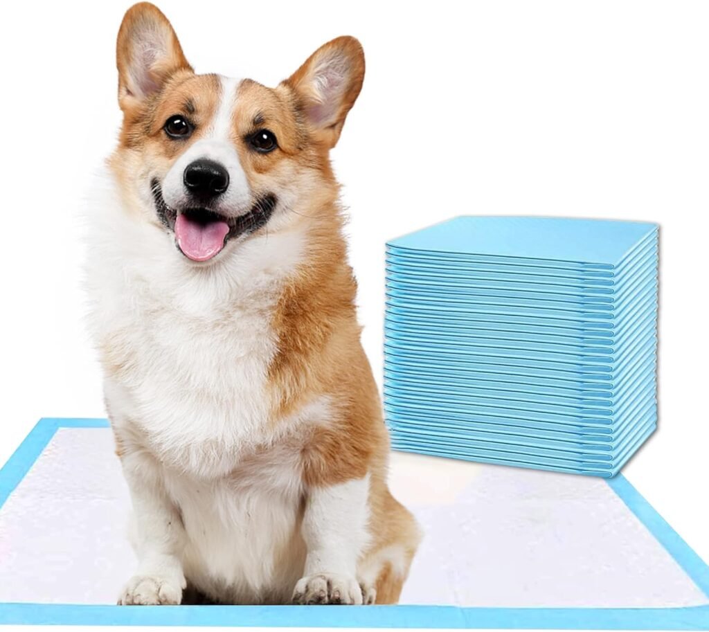 Dog and Puppy Training Pads, 25 Pack Potty Pads, Dog Pads Diapers Leak-Proof 6-Layer Pee Pads with Thicker Materials with Quick-Dry Surface for Potty Training - S Size for Small Dogs