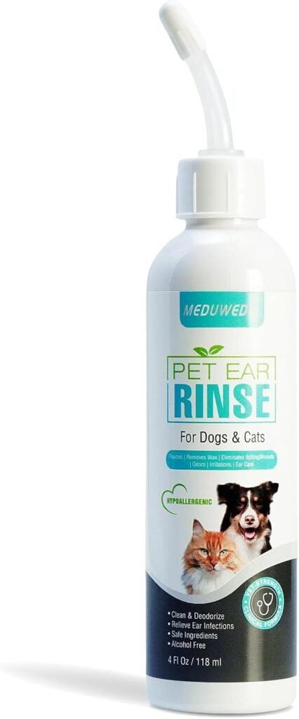 Ear Cleaner Finger Wipes 60 Counts, Dog Ear Cleaner, Grooming Kit Care for Dogs and Cats, Soft  Easy Otic Cleaning Pads, Remove Wax, Dirt  Stop Smelly, Itchy, Non-Irritating, Coconut Scent
