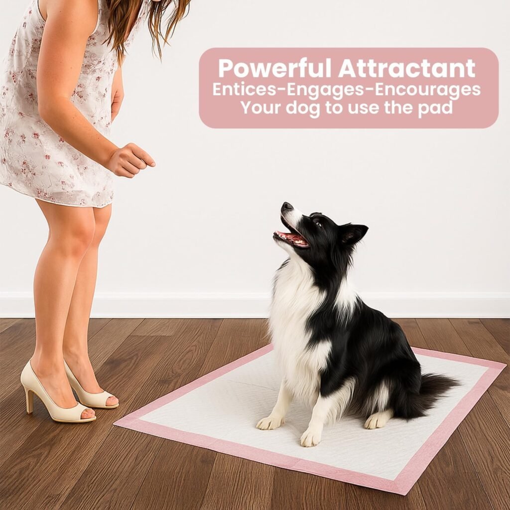 FPN Puppy Pee Pads, Pink,13X18 in Pack of 100, Pet Toilet Training Pad, Ultra Absorbent, Quick Dry, Leak-Proof Pads for Puppies, Dogs,  Small Pets 5-Layer Protection with Calming