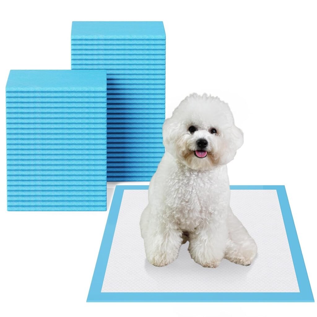 JollyMate Pet Pee Pads - Strong Absorption Leak-Proof for Dogs - Puppy Pads - Super Absorbent, Waterproof, Quick-Dry, Unscented for Dogs and Cats, Rabbits (Pack of 100 - 22x22)