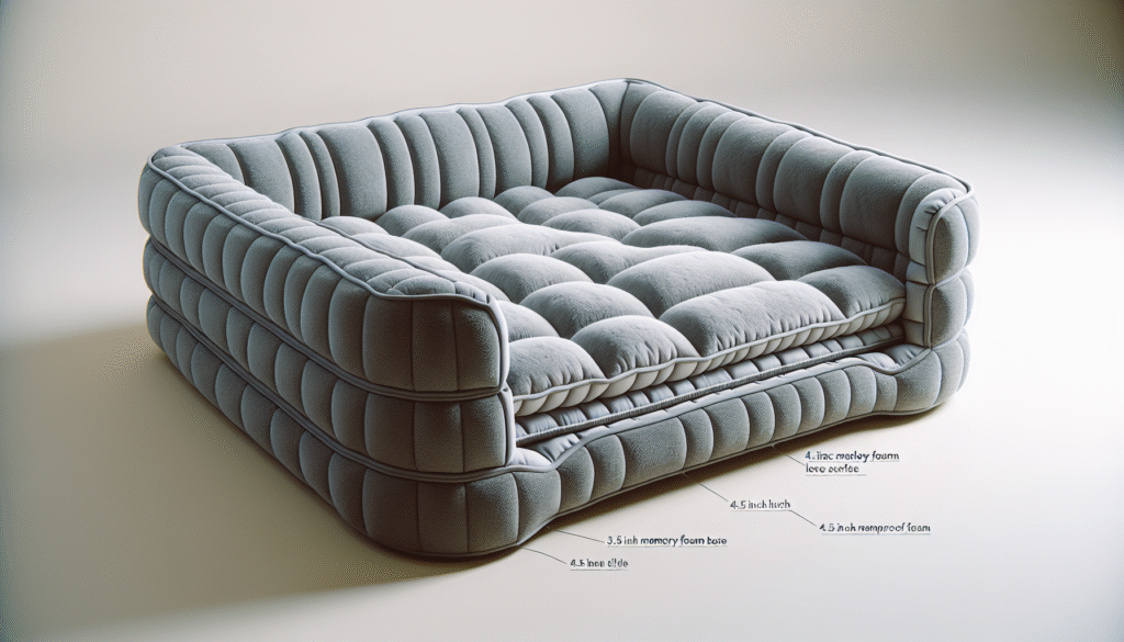 Orthopedic Dog Beds for Extra Large Dogs, Waterproof Dog Beds XLarge, Memory Foam Dogs Couch Beds, Comfy Bolster Pet Beds with Removable Washable Cover, Nonskid Bottom (X-Large, Grey)