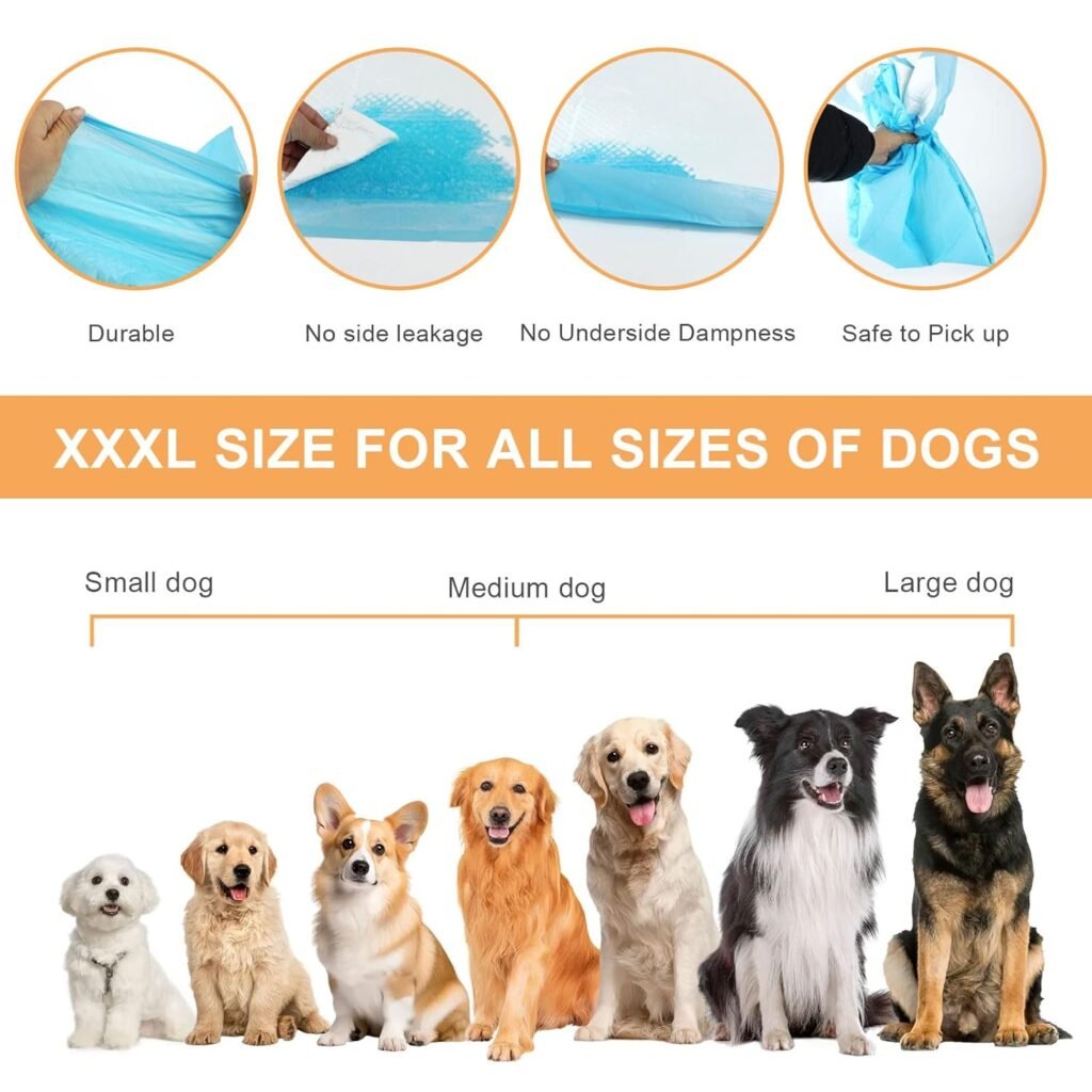 Pee Pads for Dogs  Cats 31x55 , Puppy Pads Extra Large, Disposable Thicken Pet Training Pads for Doggie Rabbits, Incontinence Underpads Ultra Absorbent  Quick-Dry, Leakproof Potty Pad 40 Count