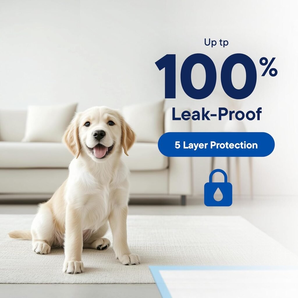 Puppy Pads Pet Pee Pads for Dogs  Puppy Training - 100 Count - Potty Pads for Dogs 22 x 22 Leak-Proof Dog Pee Pads - Quick-Dry Surface - Heavy Duty Absorbent Disposable Dog Wee Pad Bulk Pack
