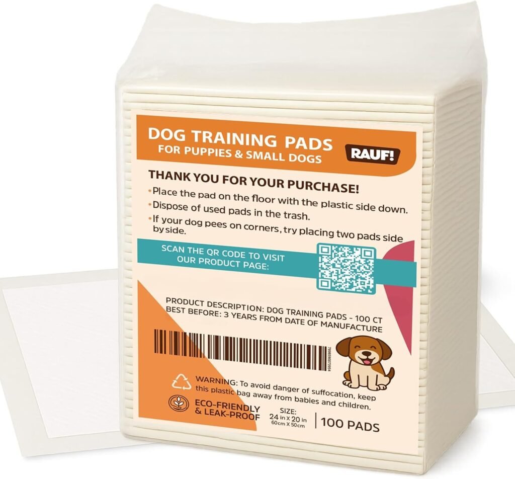 Puppy Pads Premium SAP with Odor Control Technology – 100 Count, 24 x 20, Super Absorbent, Leak-Proof, Quick Dry - Puppy Pad, Training Pad, Pee Pad with Adhesive Strips