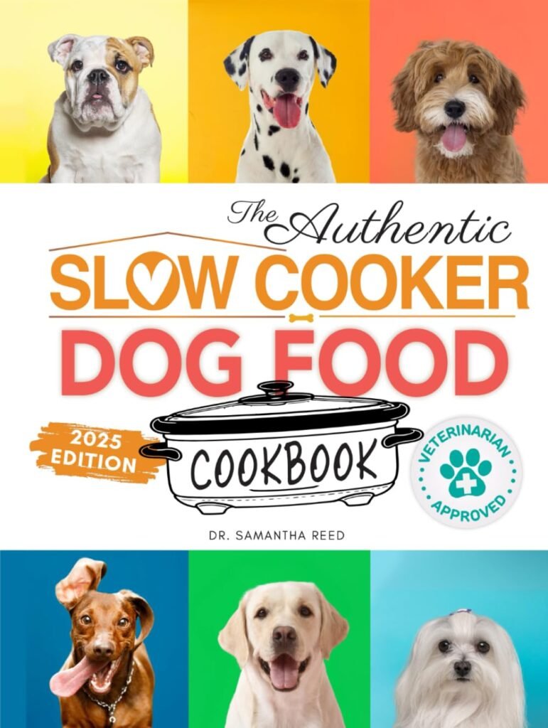 The Authentic Slow Cooker Dog Food Cookbook: Easy, Simple, Vet Approved, Nutrition-Based Home Cooked Recipes for all Breeds and Sizes Including Picky ... (Healthy Homemade Dog Food Cookbook Series)      Hardcover – December 8, 2024