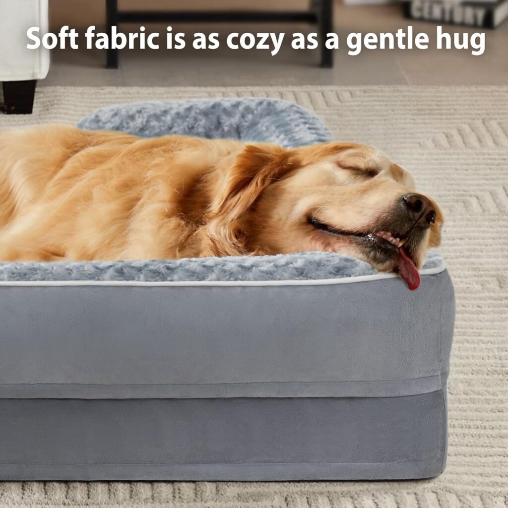 WNPETHOME Dog Beds for Large Sized Dogs, Washable Orthopedic Dog Couch Sofa Bed with Waterproof Lining  Non-Skid Bottom for Pet Sleeping