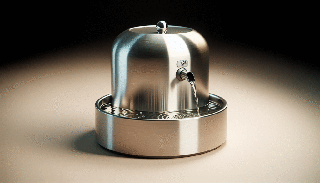 AONBOY Cat Water Fountain Stainless Steel, 108oz/3.2L Cat Fountain, Pet Water Fountain with Water Level Window, Hemispherical Shape, Multi-Filter, Silent Pump, Water Tap, Provides Flowing Water