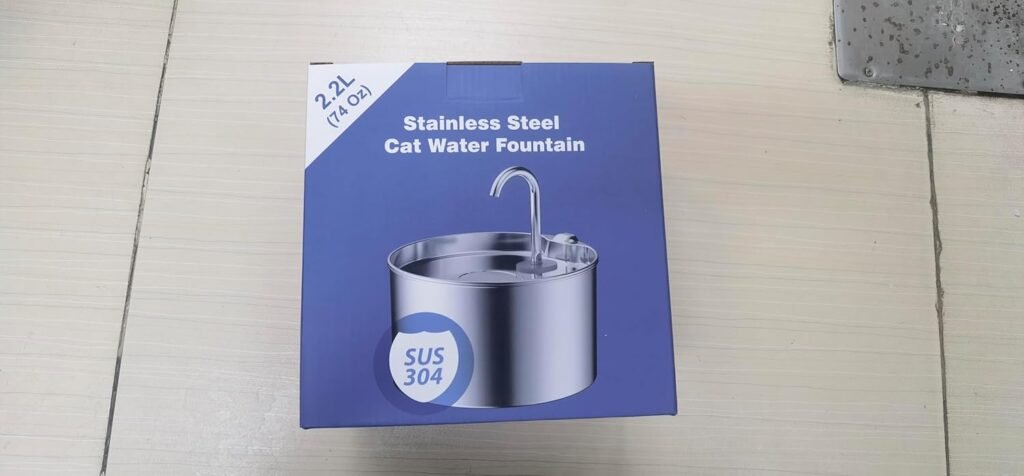 Cat Water Fountain Stainless Steel: 74oz/2.2L Cat Fountain for Drinking - Pet Water Fountain for Cats Inside - Quiet Cats Water Bowl Dispenser - Kitty Drinking Fountains - for Pets Small Animals